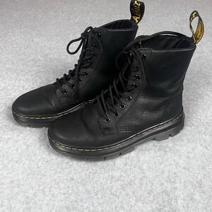 Dr. Doc Martens Boots Combs Leather Black Combat Men's 7 Women's 8 Unisex